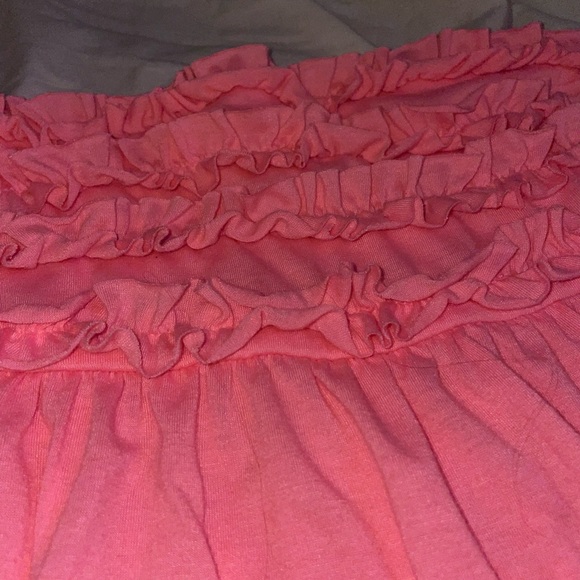 2000s ocean pacific OP pink ruffled y2k strapless dress / strapless cover up - Picture 4 of 5